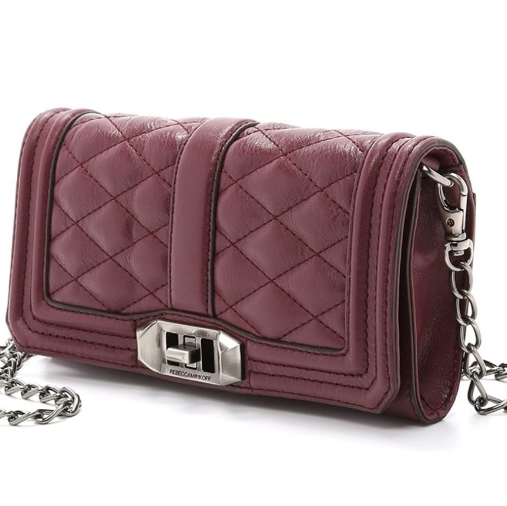 Rebecca Minkoff mini love wallet on chain burgundy red - Picture 3 of 14
